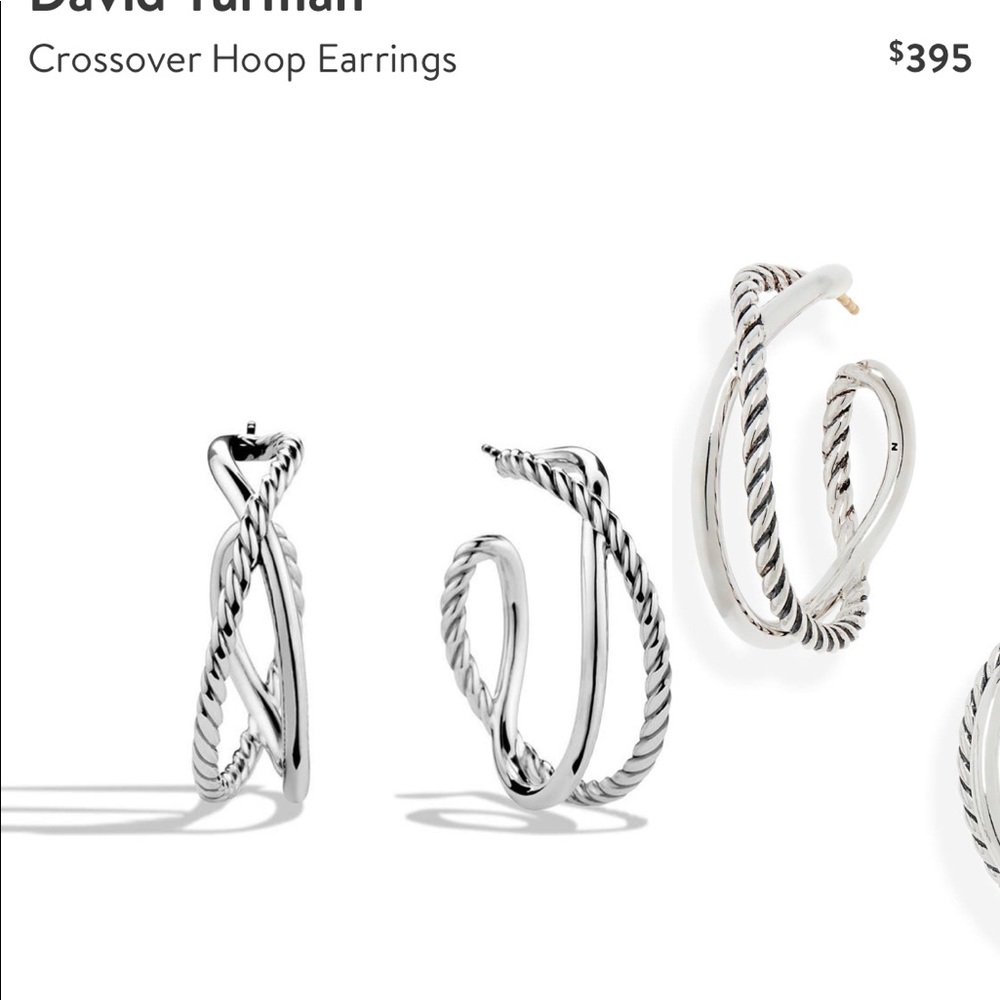 David Yurman Crossover Silver hoop earrings
